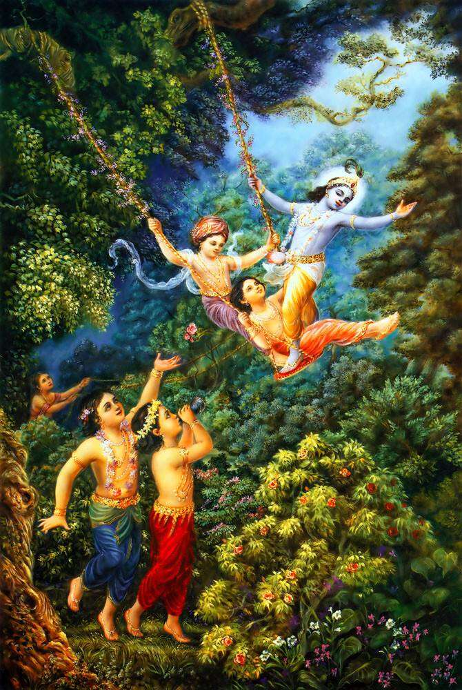 ¿Podemos saber a qué edad y dónde Krishna realizó sus pasatiempos?