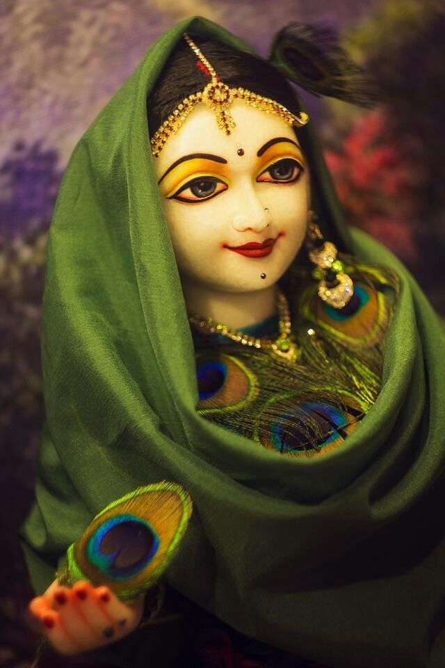 Radha attracted to the three Krishnas