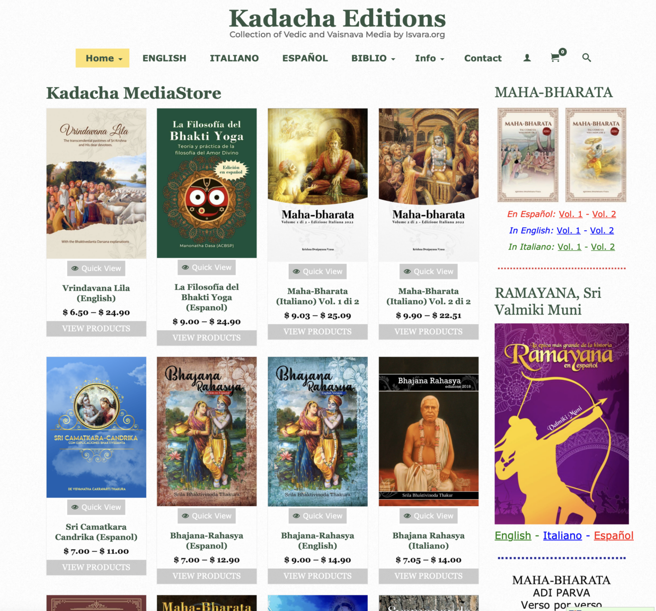 Queridos devotos, hoy es un día de novedades de Kadacha Editions, la publicación de nuestros libros.