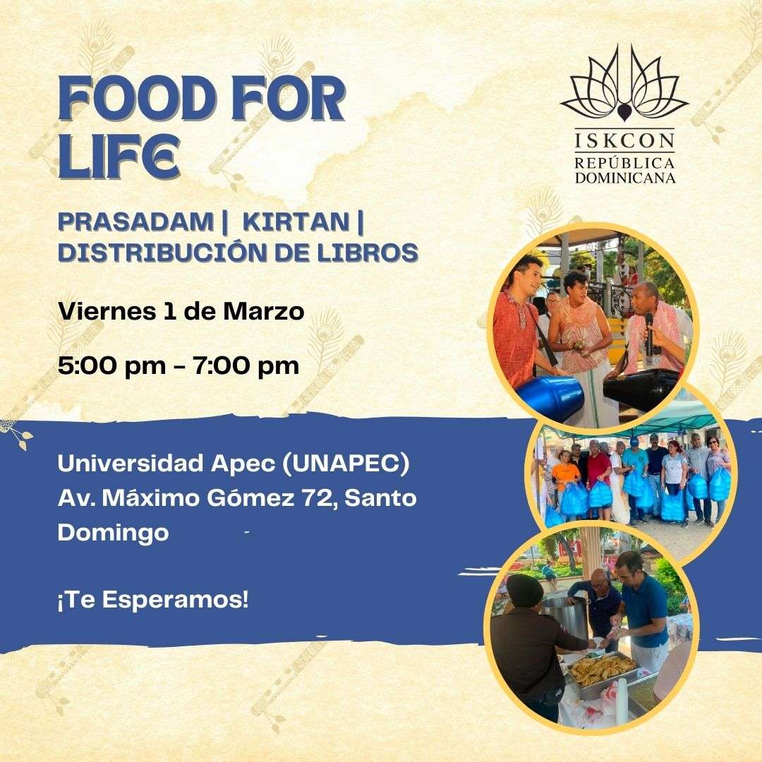 Food for Life el Viernes 1 de marzo